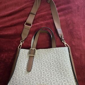 Calvin Klein Brown and Cream Women's Bag